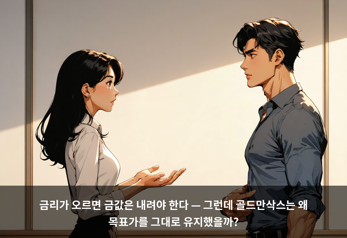 금리가 오르면 금값은 내려야 한다 — 그런데 골드만삭스는 왜 목표가를 그대로 유지했을까?