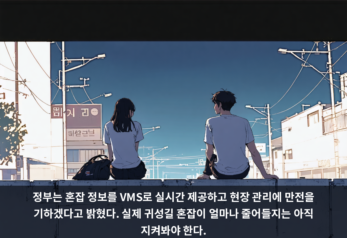 정부는 혼잡 정보를 VMS로 실시간 제공하고 현장 관리에 만전을 기하겠다고 밝혔다. 실제 귀성길 혼잡이 얼마나 줄어들지는 아직 지켜봐야 한다.