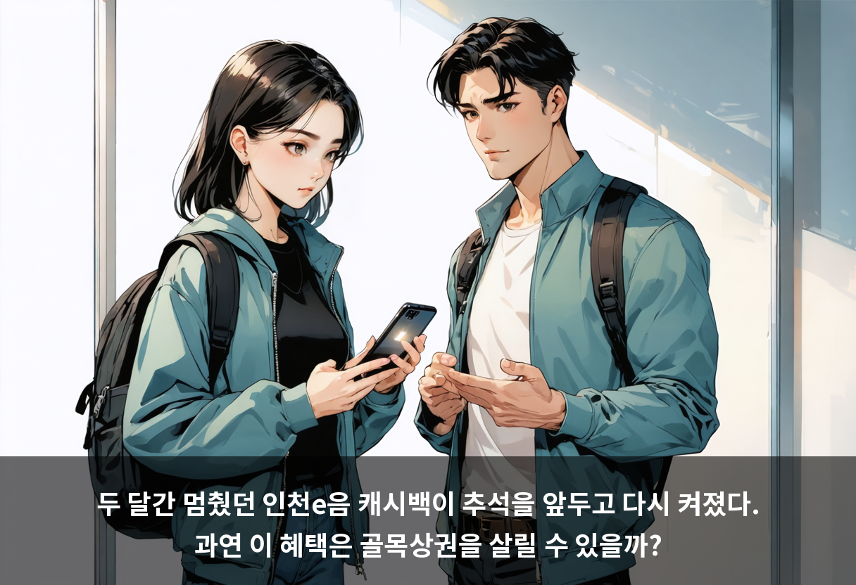 두 달간 멈췄던 인천e음 캐시백이 추석을 앞두고 다시 켜졌다. 과연 이 혜택은 골목상권을 살릴 수 있을까?