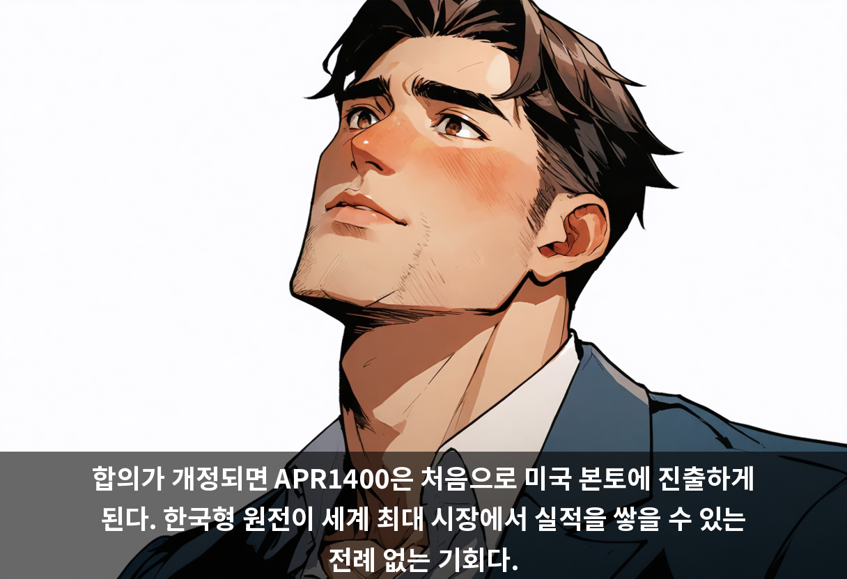 합의가 개정되면 APR1400은 처음으로 미국 본토에 진출하게 된다. 한국형 원전이 세계 최대 시장에서 실적을 쌓을 수 있는 전례 없는 기회다.