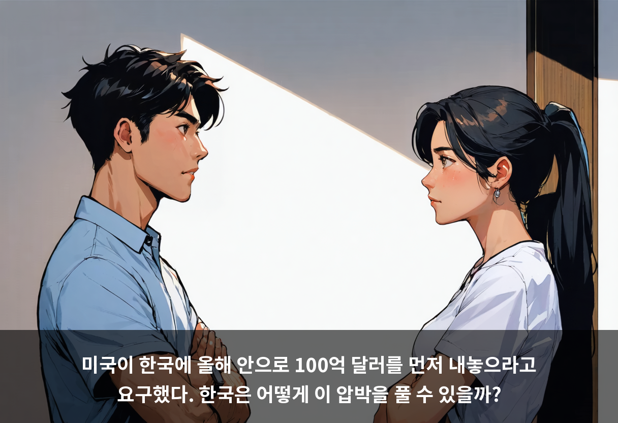 미국이 한국에 올해 안으로 100억 달러를 먼저 내놓으라고 요구했다. 한국은 어떻게 이 압박을 풀 수 있을까?