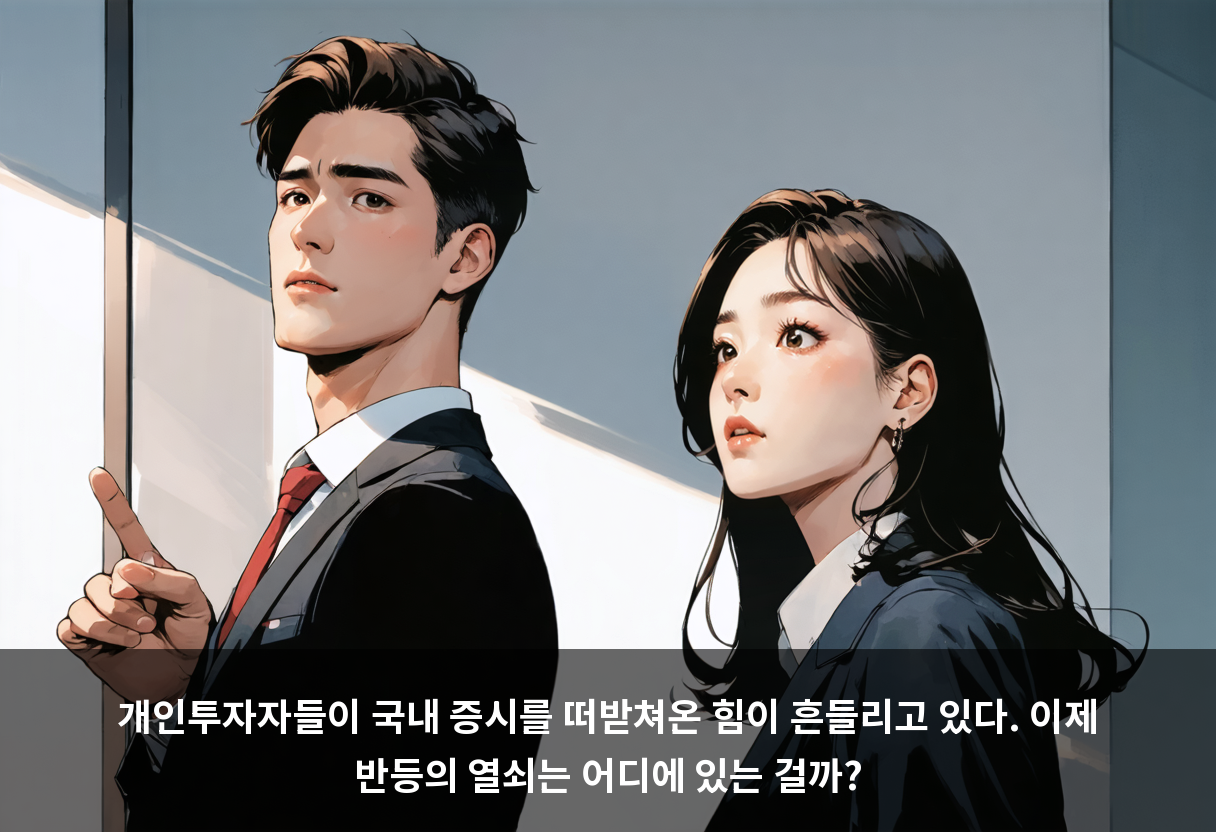 개인투자자들이 국내 증시를 떠받쳐온 힘이 흔들리고 있다. 이제 반등의 열쇠는 어디에 있는 걸까?