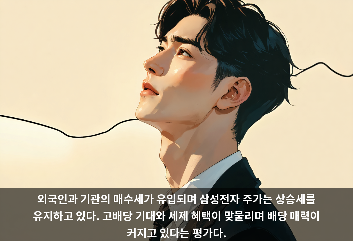 외국인과 기관의 매수세가 유입되며 삼성전자 주가는 상승세를 유지하고 있다. 고배당 기대와 세제 혜택이 맞물리며 배당 매력이 커지고 있다는 평가다.