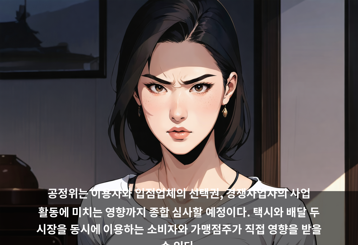 공정위는 이용자와 입점업체의 선택권, 경쟁사업자의 사업 활동에 미치는 영향까지 종합 심사할 예정이다. 택시와 배달 두 시장을 동시에 이용하는 소비자와 가맹점주가 직접 영향을 받을 수 있다.