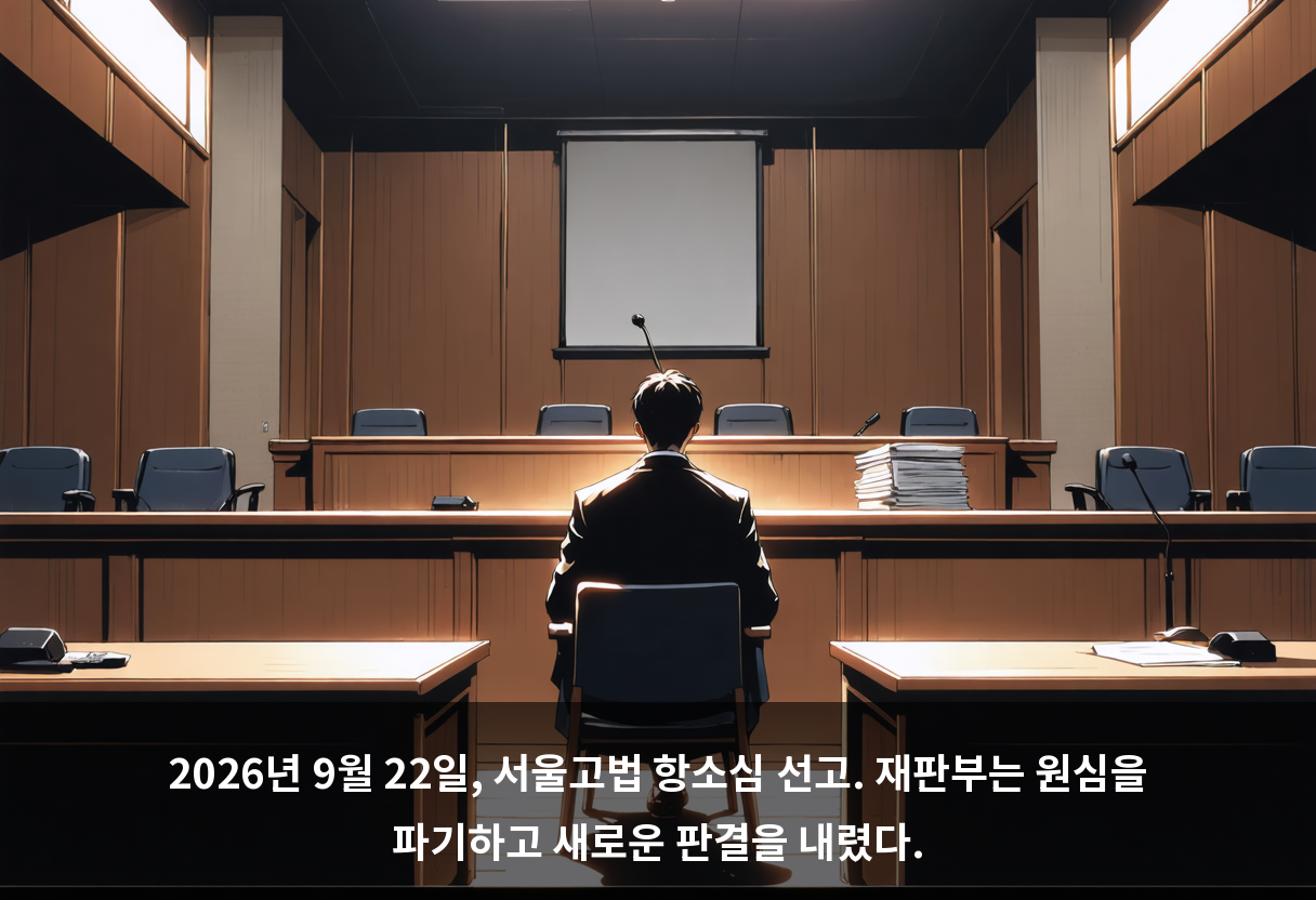 2026년 9월 22일, 서울고법 항소심 선고. 재판부는 원심을 파기하고 새로운 판결을 내렸다.