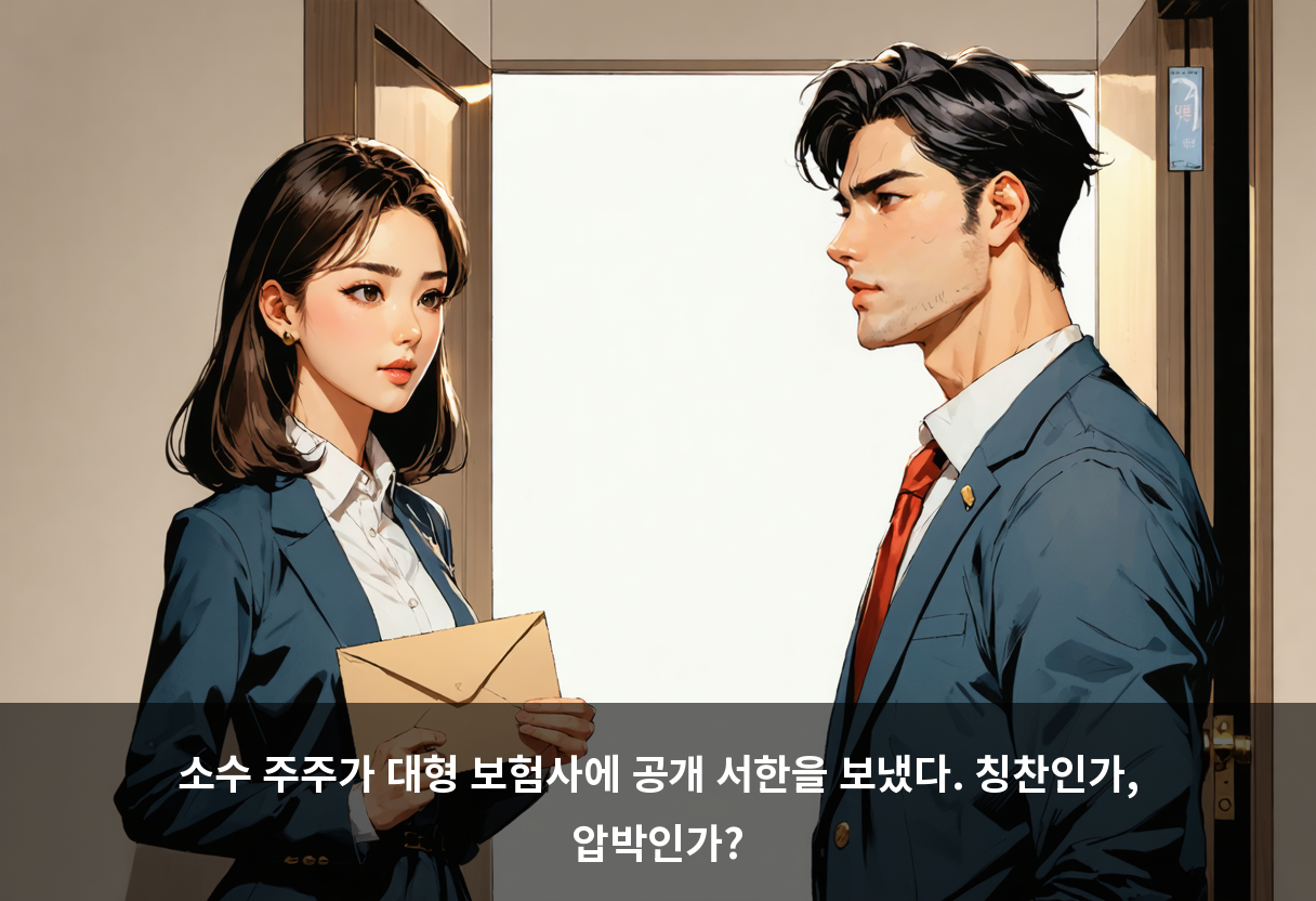 소수 주주가 대형 보험사에 공개 서한을 보냈다. 칭찬인가, 압박인가?