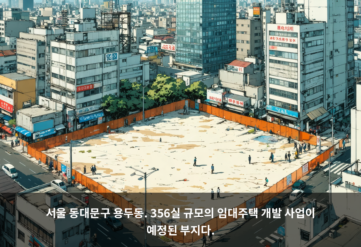 서울 동대문구 용두동. 356실 규모의 임대주택 개발 사업이 예정된 부지다.