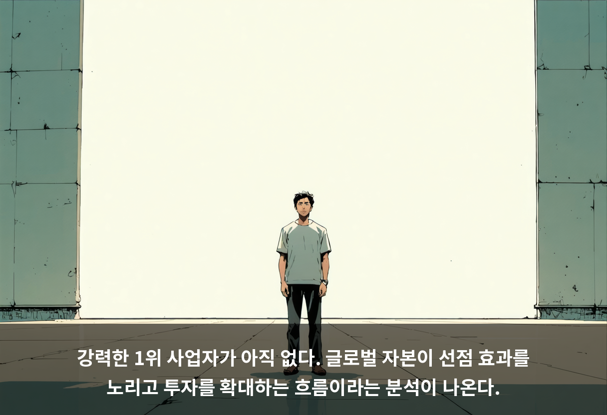 강력한 1위 사업자가 아직 없다. 글로벌 자본이 선점 효과를 노리고 투자를 확대하는 흐름이라는 분석이 나온다.
