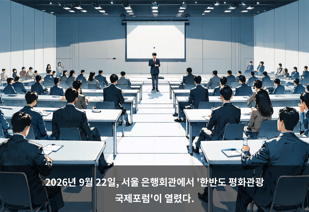 2026년 9월 22일, 서울 은행회관에서 '한반도 평화관광 국제포럼'이 열렸다.