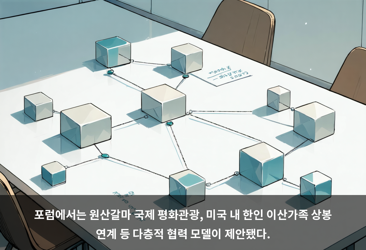 포럼에서는 원산갈마 국제 평화관광, 미국 내 한인 이산가족 상봉 연계 등 다층적 협력 모델이 제안됐다.