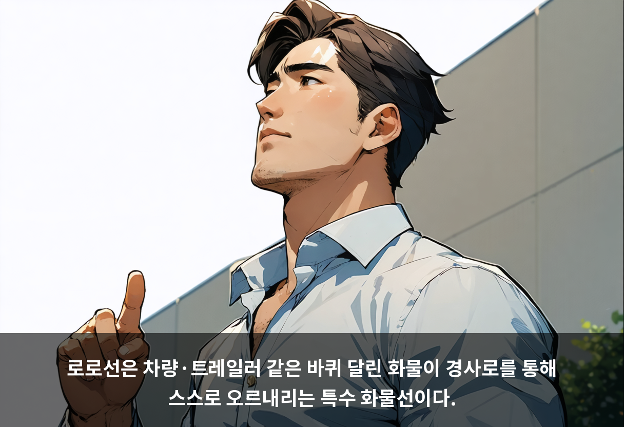 로로선은 차량·트레일러 같은 바퀴 달린 화물이 경사로를 통해 스스로 오르내리는 특수 화물선이다.