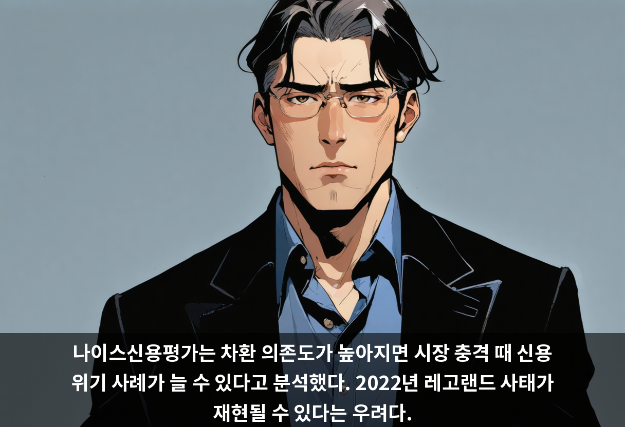 나이스신용평가는 차환 의존도가 높아지면 시장 충격 때 신용 위기 사례가 늘 수 있다고 분석했다. 2022년 레고랜드 사태가 재현될 수 있다는 우려다.
