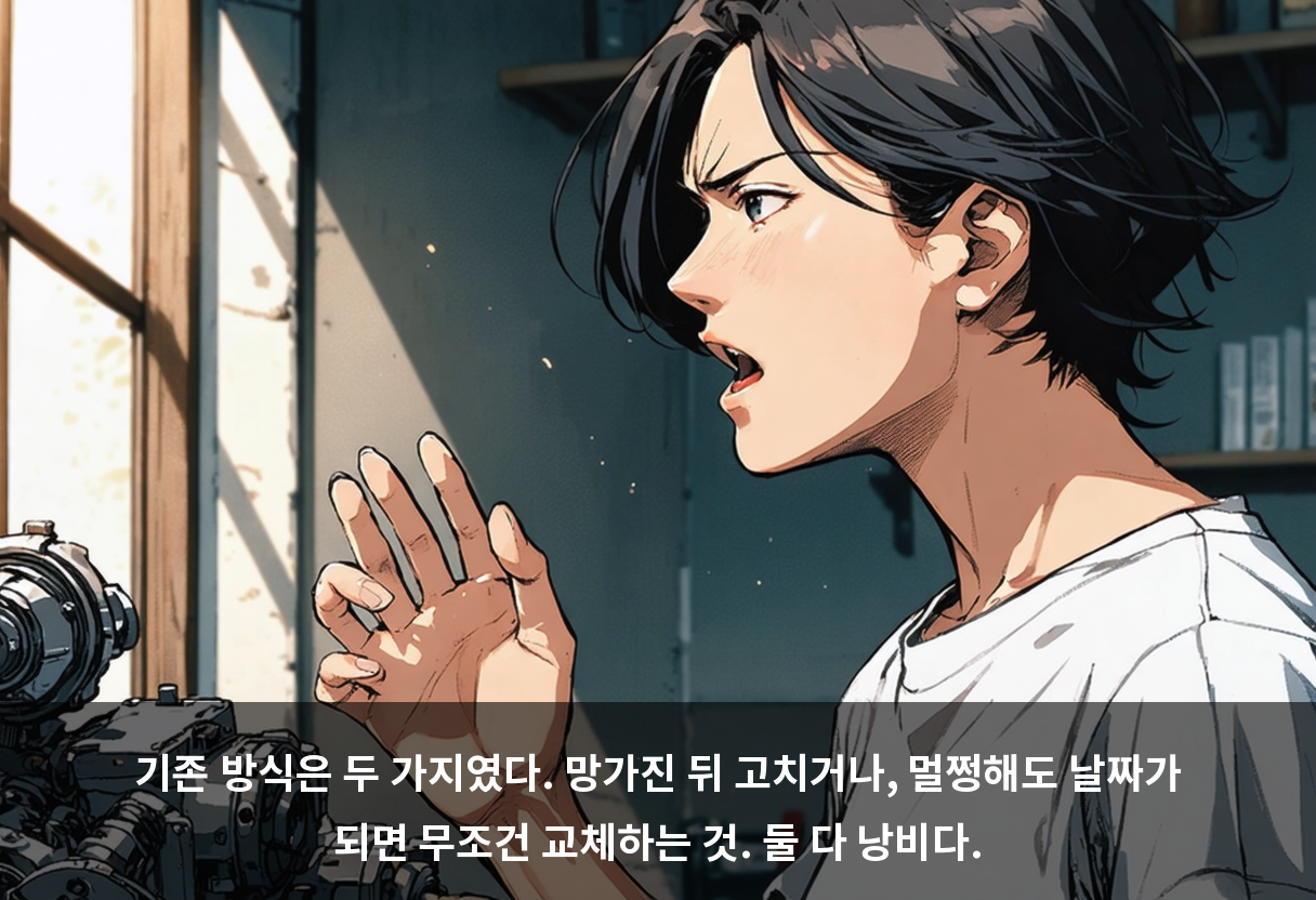 기존 방식은 두 가지였다. 망가진 뒤 고치거나, 멀쩡해도 날짜가 되면 무조건 교체하는 것. 둘 다 낭비다.