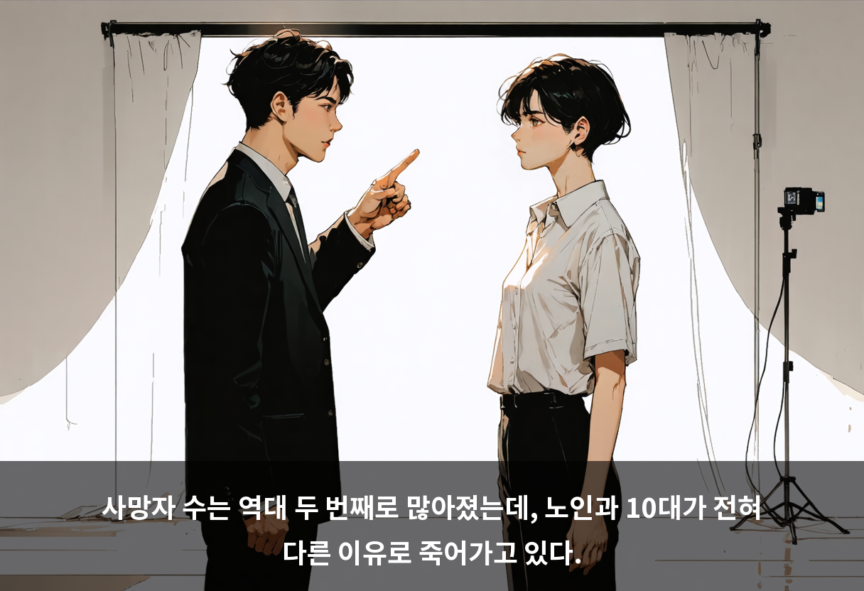 사망자 수는 역대 두 번째로 많아졌는데, 노인과 10대가 전혀 다른 이유로 죽어가고 있다.