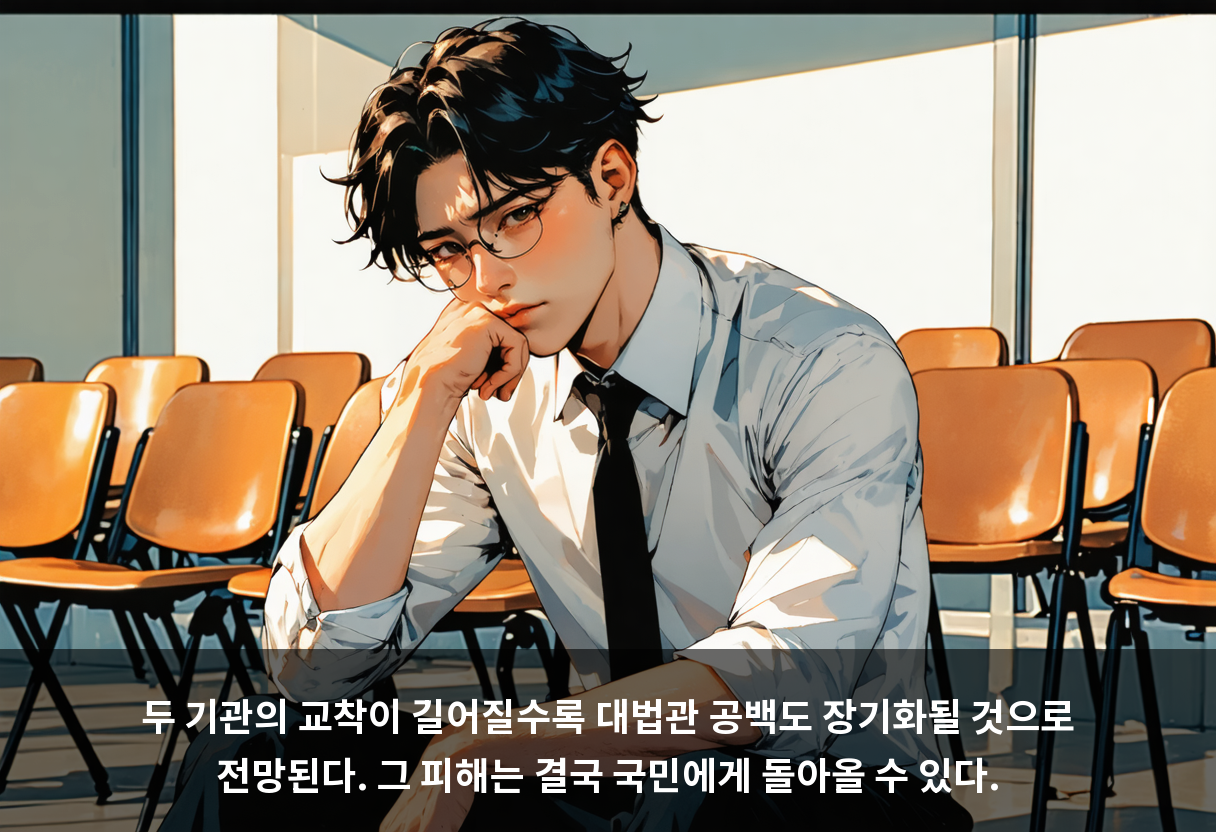 두 기관의 교착이 길어질수록 대법관 공백도 장기화될 것으로 전망된다. 그 피해는 결국 국민에게 돌아올 수 있다.