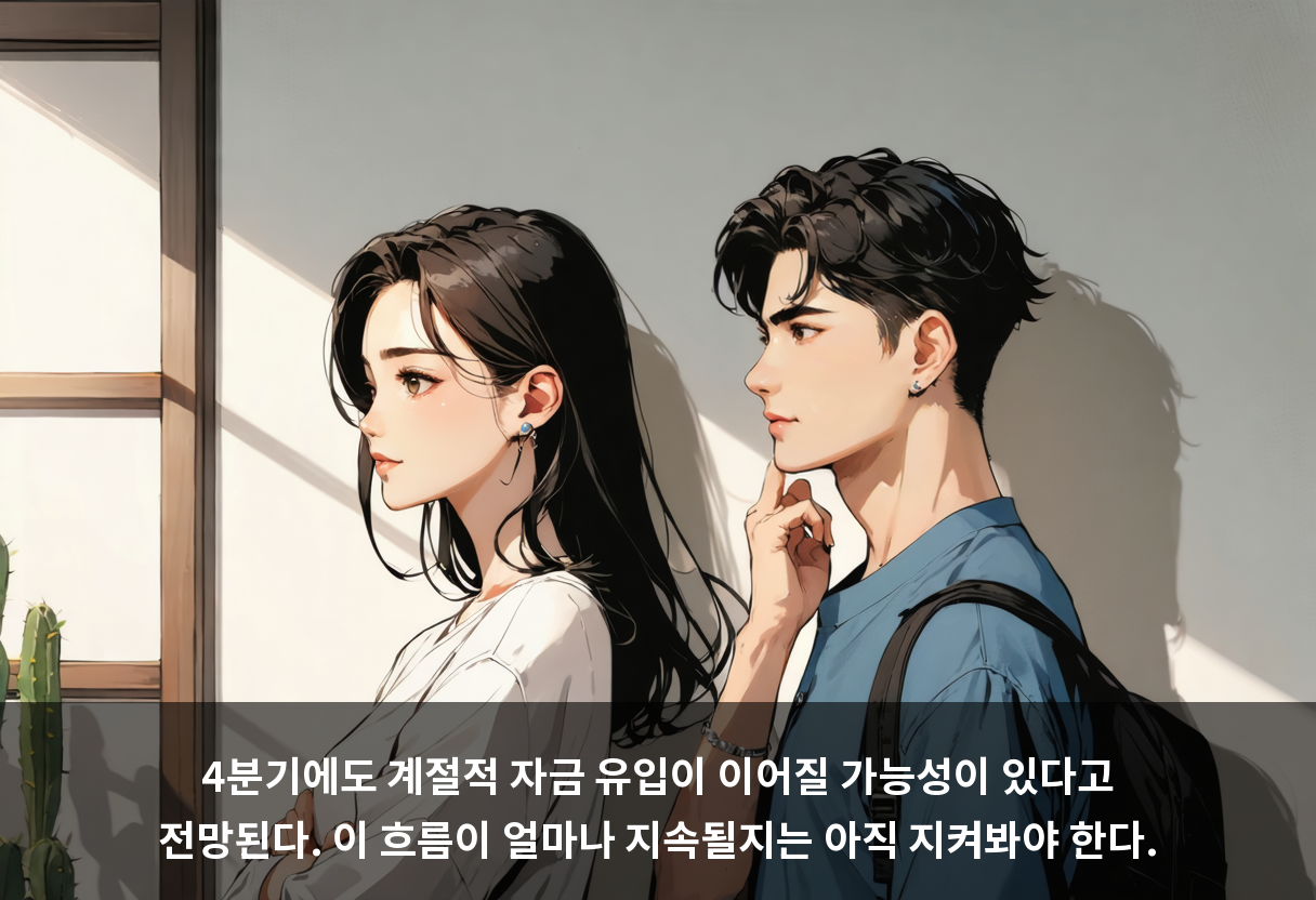 4분기에도 계절적 자금 유입이 이어질 가능성이 있다고 전망된다. 이 흐름이 얼마나 지속될지는 아직 지켜봐야 한다.