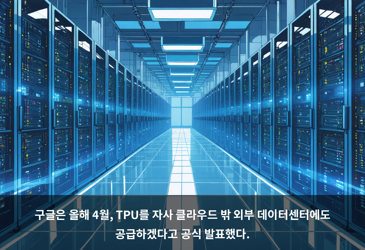 구글은 올해 4월, TPU를 자사 클라우드 밖 외부 데이터센터에도 공급하겠다고 공식 발표했다.