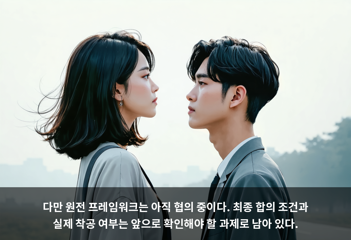 다만 원전 프레임워크는 아직 협의 중이다. 최종 합의 조건과 실제 착공 여부는 앞으로 확인해야 할 과제로 남아 있다.