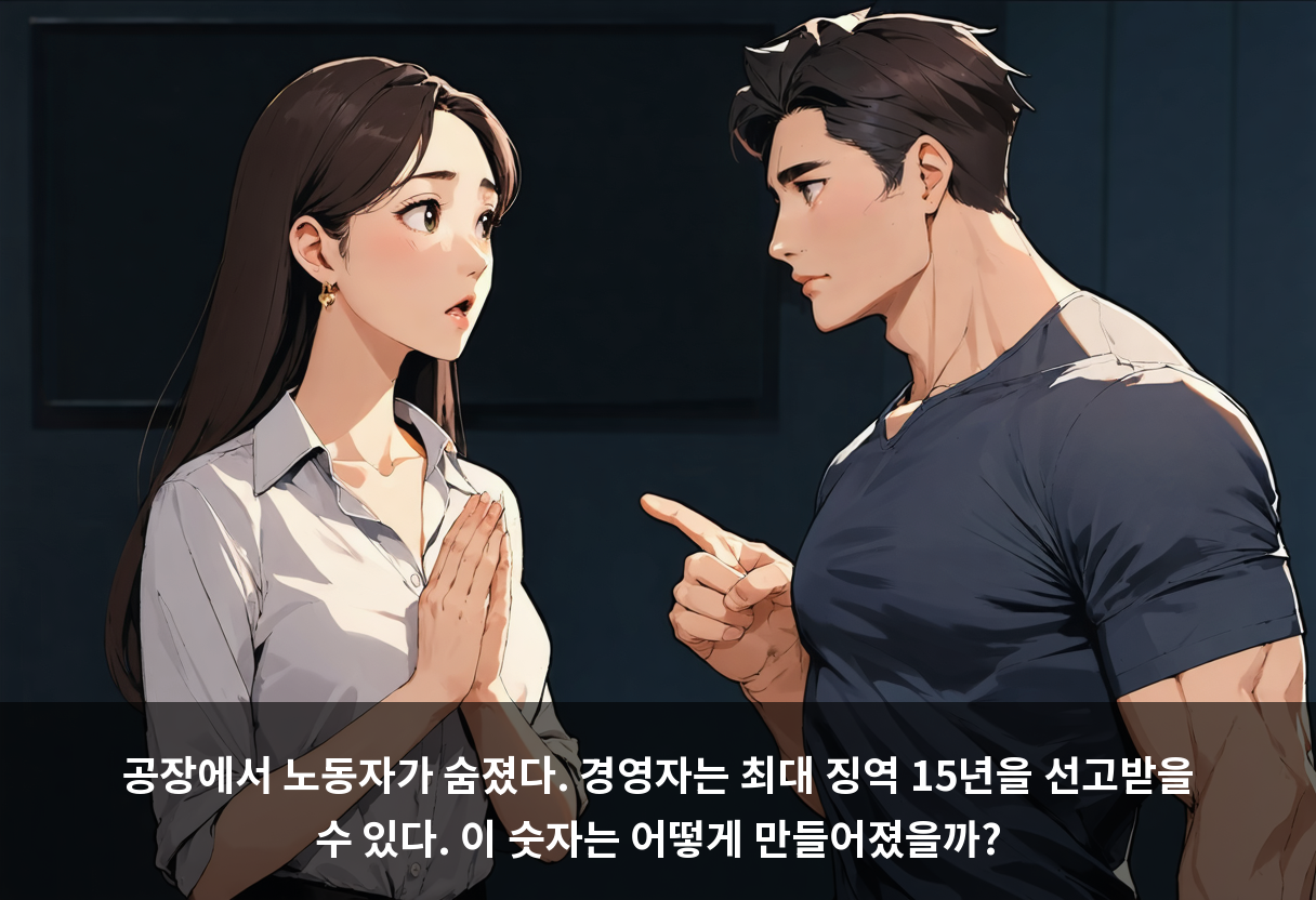 공장에서 노동자가 숨졌다. 경영자는 최대 징역 15년을 선고받을 수 있다. 이 숫자는 어떻게 만들어졌을까?