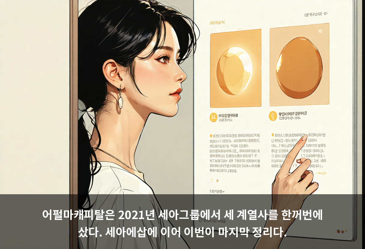 어펄마캐피탈은 2021년 세아그룹에서 세 계열사를 한꺼번에 샀다. 세아에삽에 이어 이번이 마지막 정리다.