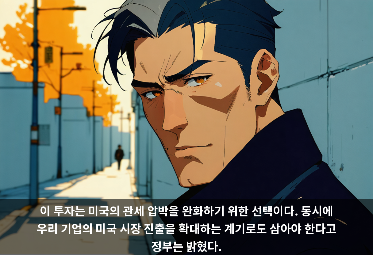 이 투자는 미국의 관세 압박을 완화하기 위한 선택이다. 동시에 우리 기업의 미국 시장 진출을 확대하는 계기로도 삼아야 한다고 정부는 밝혔다.