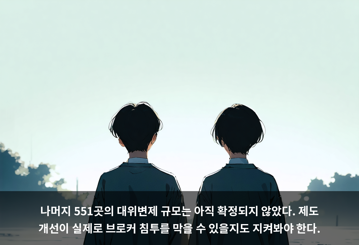 나머지 551곳의 대위변제 규모는 아직 확정되지 않았다. 제도 개선이 실제로 브로커 침투를 막을 수 있을지도 지켜봐야 한다.