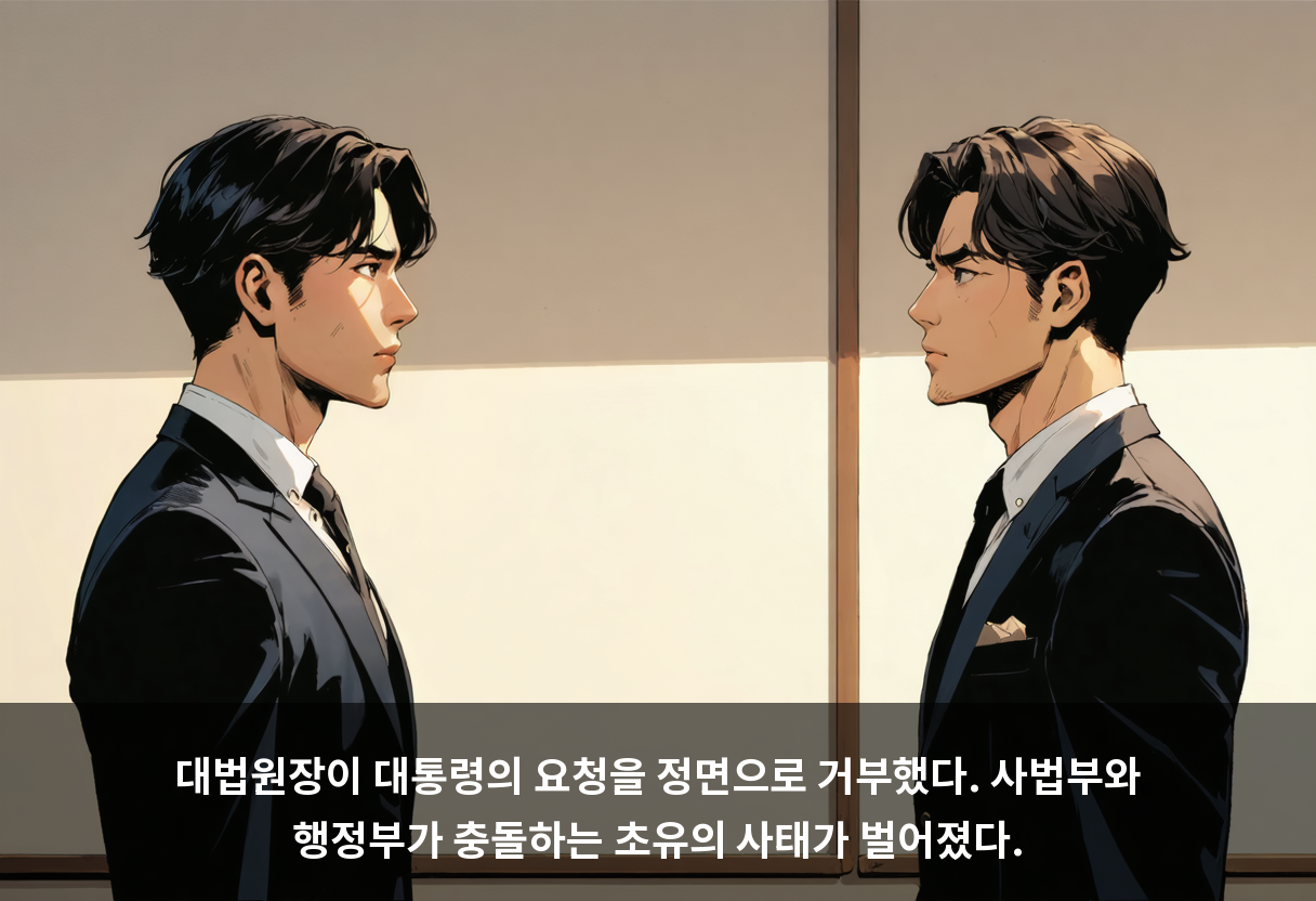 반려 25일 만에, 대통령 순방 중 나온 대법원장의 거부 ✈️