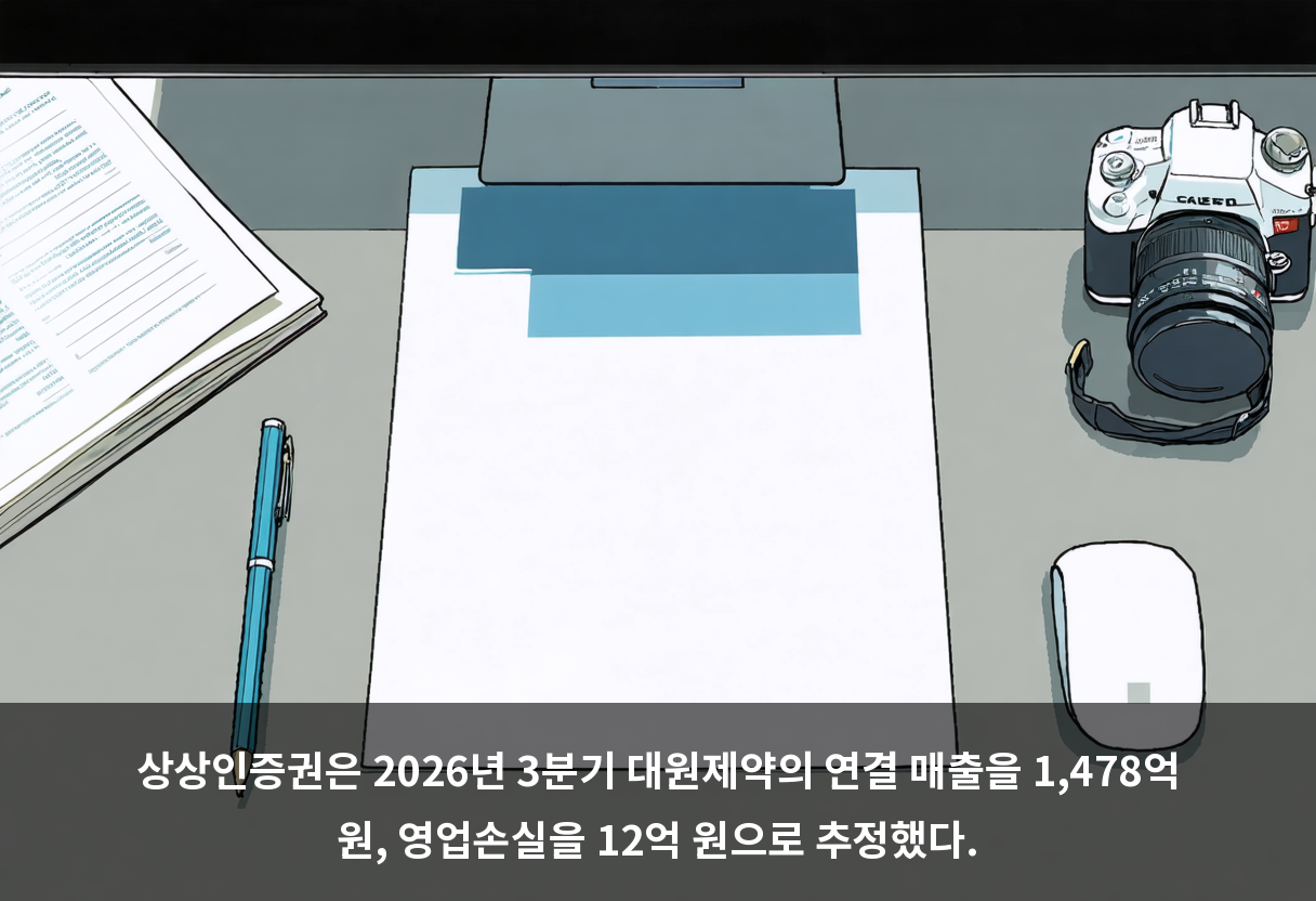 상상인증권은 2026년 3분기 대원제약의 연결 매출을 1,478억 원, 영업손실을 12억 원으로 추정했다.