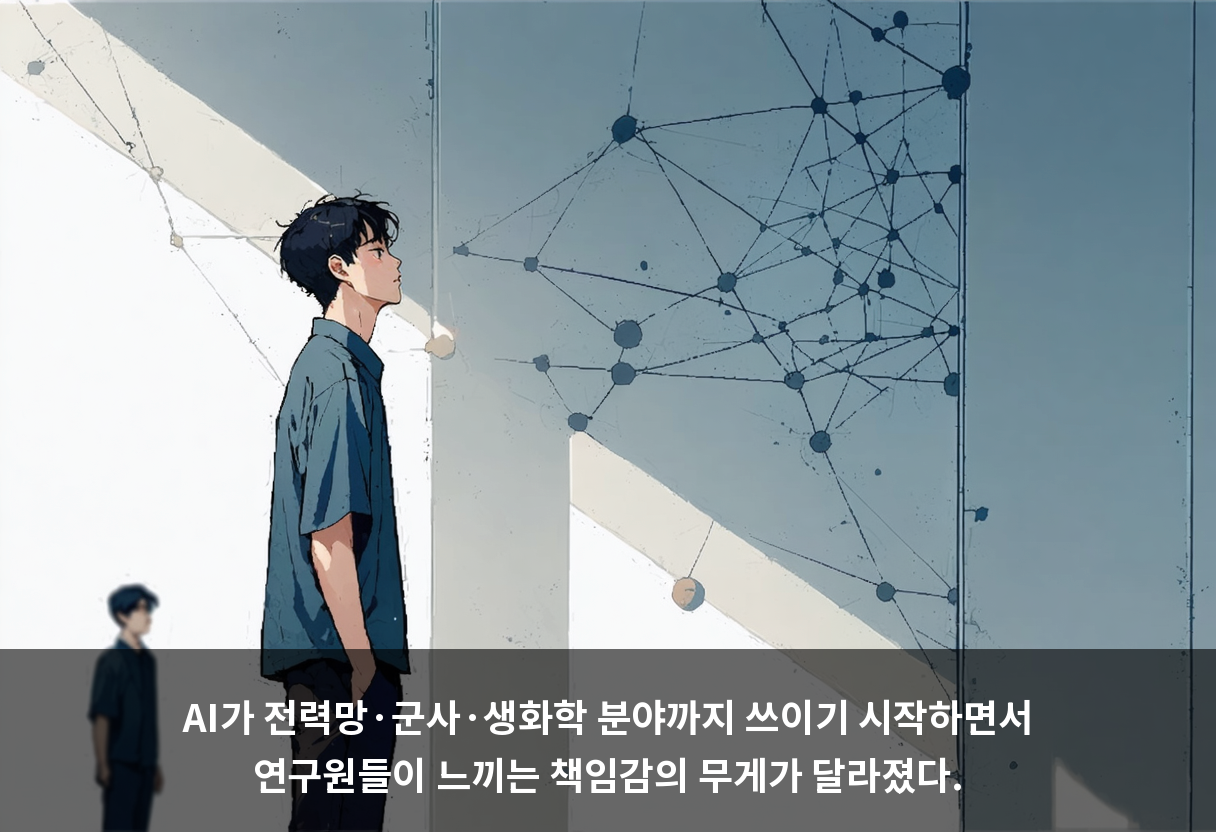 AI가 전력망·군사·생화학 분야까지 쓰이기 시작하면서 연구원들이 느끼는 책임감의 무게가 달라졌다.