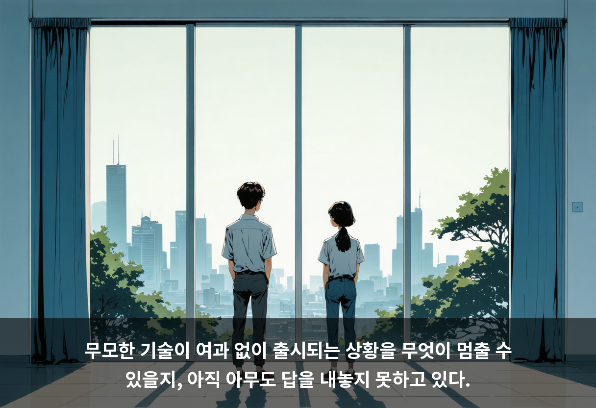 무모한 기술이 여과 없이 출시되는 상황을 무엇이 멈출 수 있을지, 아직 아무도 답을 내놓지 못하고 있다.