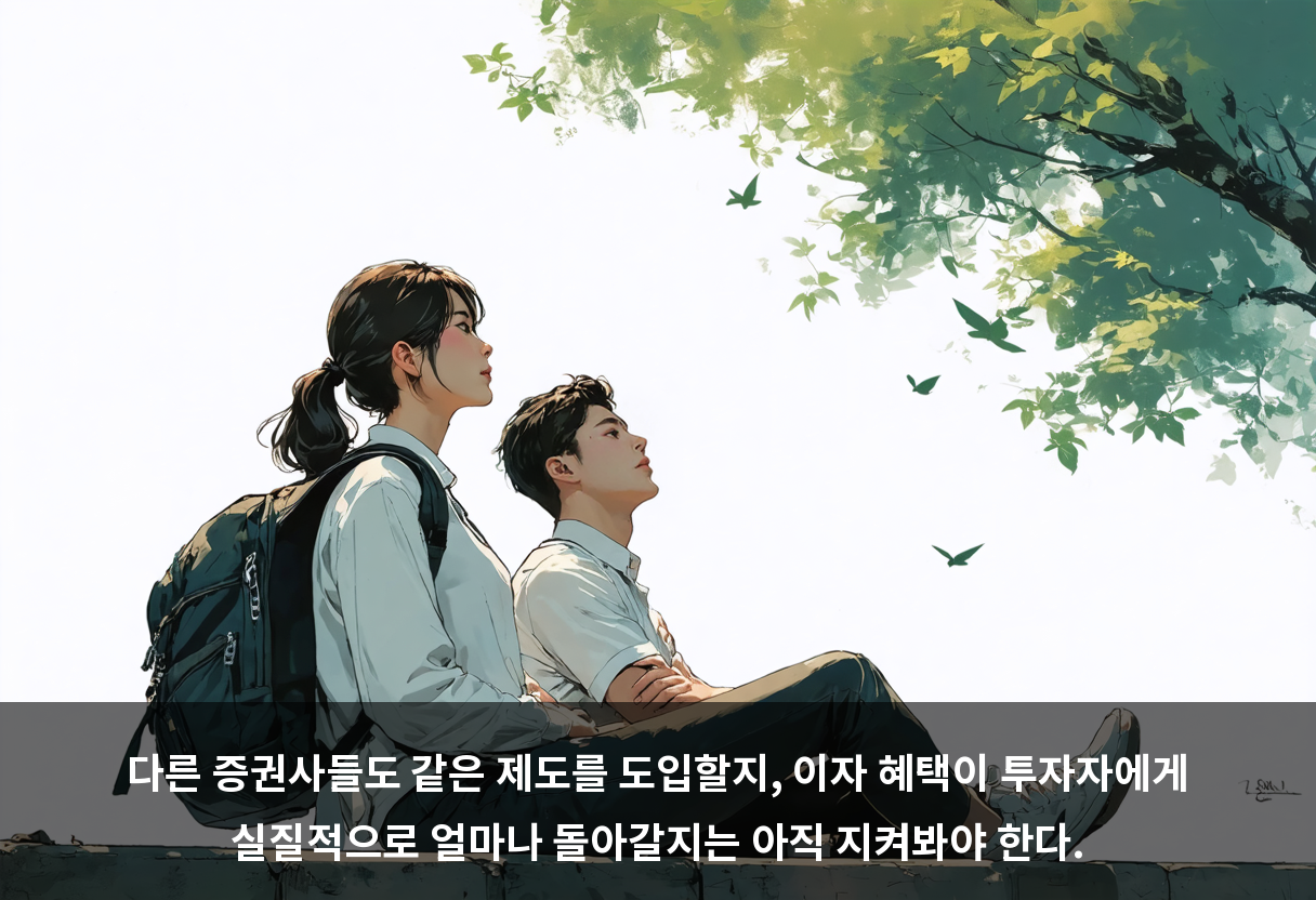 다른 증권사들도 같은 제도를 도입할지, 이자 혜택이 투자자에게 실질적으로 얼마나 돌아갈지는 아직 지켜봐야 한다.