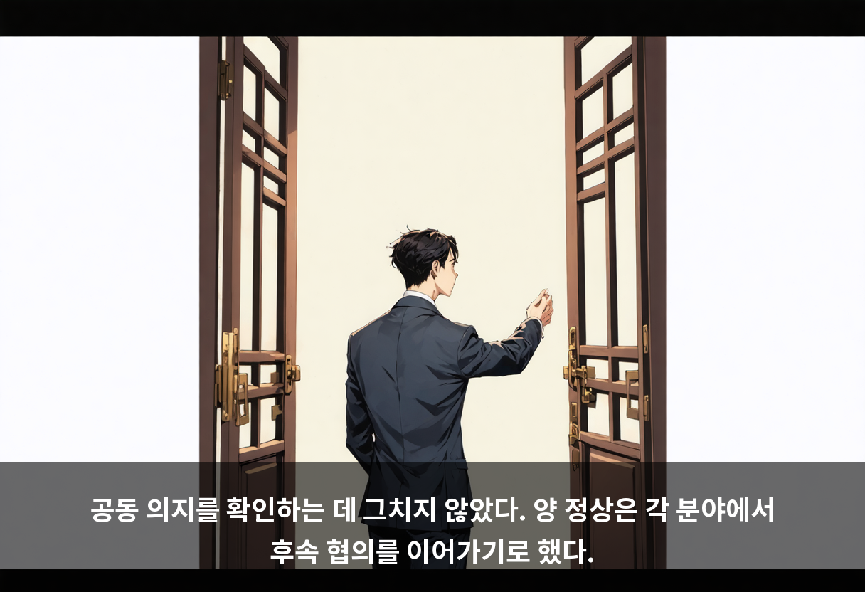 공동 의지를 확인하는 데 그치지 않았다. 양 정상은 각 분야에서 후속 협의를 이어가기로 했다.