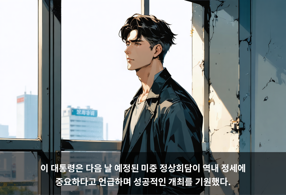 이 대통령은 다음 날 예정된 미중 정상회담이 역내 정세에 중요하다고 언급하며 성공적인 개최를 기원했다.