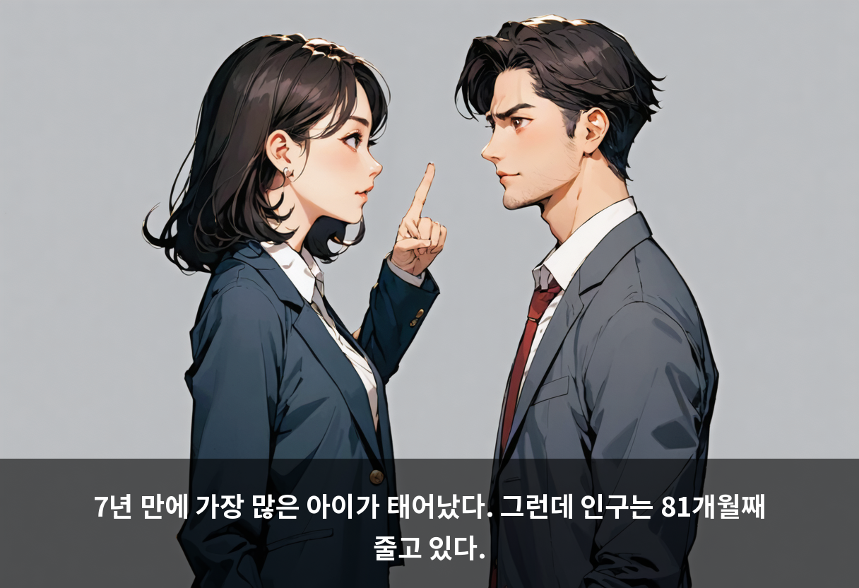 7년 만에 가장 많은 아이가 태어났다. 그런데 인구는 81개월째 줄고 있다.