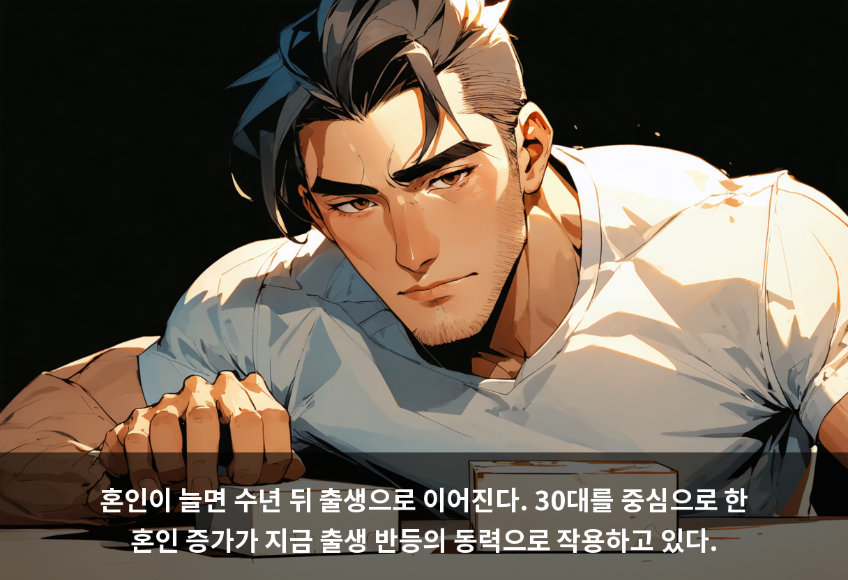 혼인이 늘면 수년 뒤 출생으로 이어진다. 30대를 중심으로 한 혼인 증가가 지금 출생 반등의 동력으로 작용하고 있다.