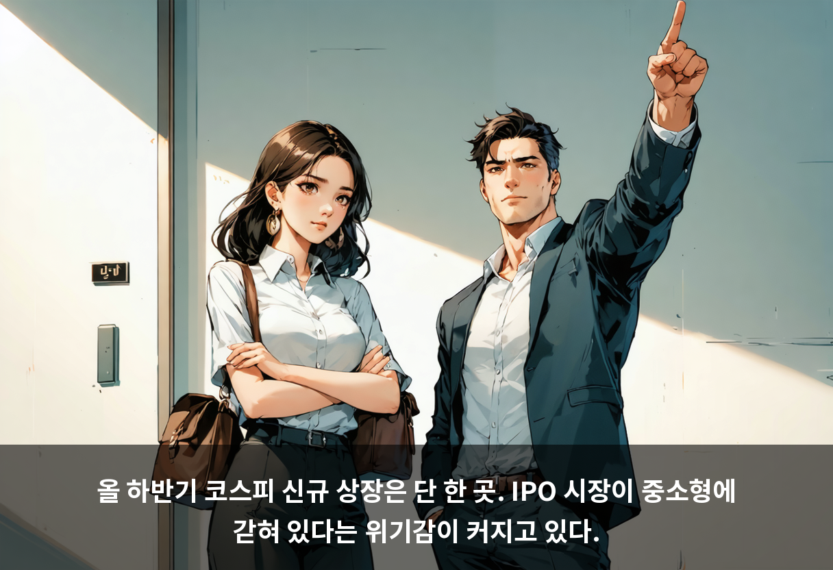 올 하반기 코스피 신규 상장은 단 한 곳. IPO 시장이 중소형에 갇혀 있다는 위기감이 커지고 있다.