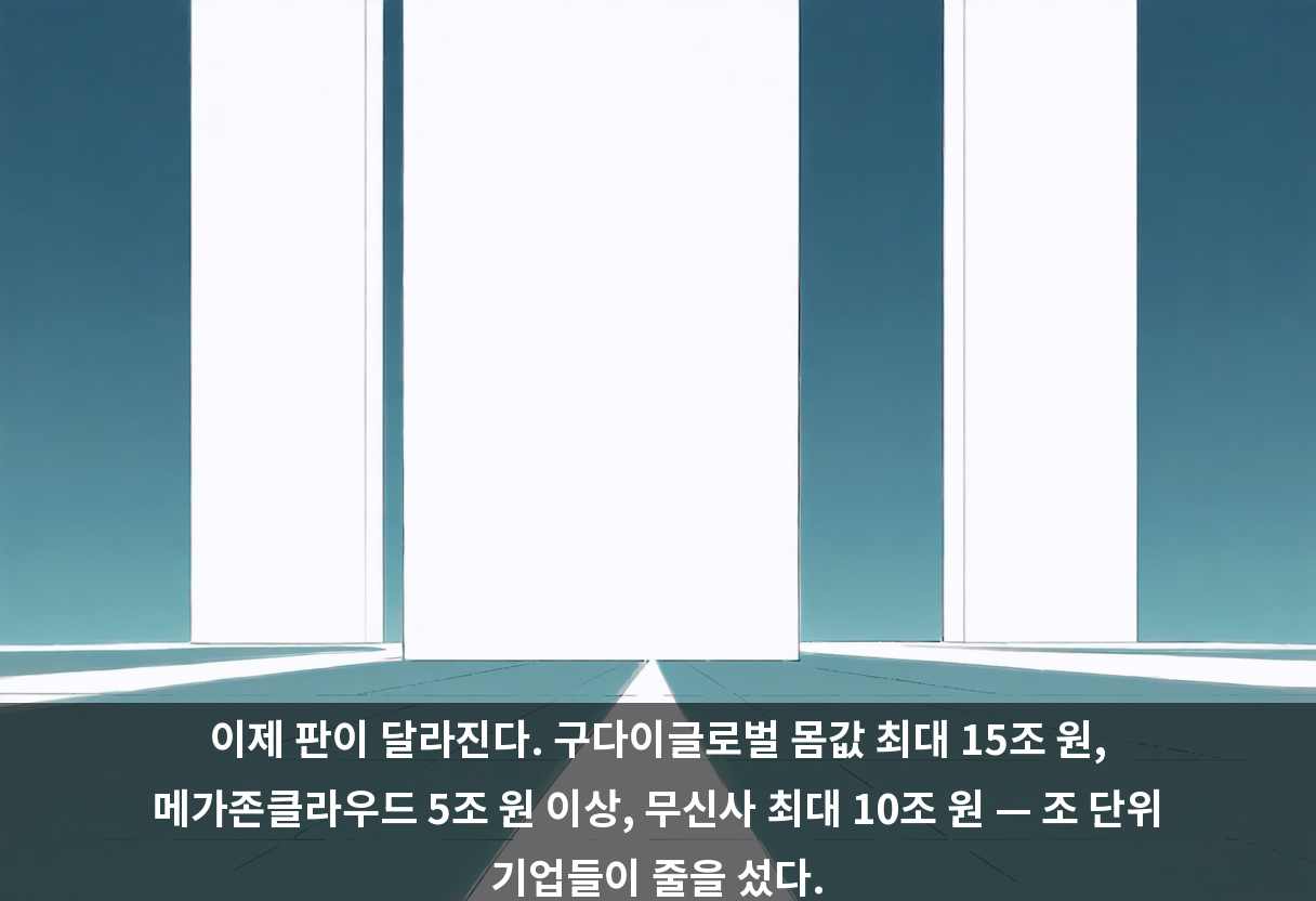 이제 판이 달라진다. 구다이글로벌 몸값 최대 15조 원, 메가존클라우드 5조 원 이상, 무신사 최대 10조 원 — 조 단위 기업들이 줄을 섰다.