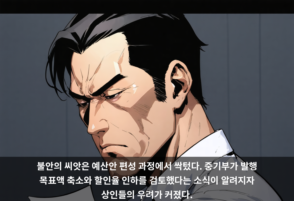 불안의 씨앗은 예산안 편성 과정에서 싹텄다. 중기부가 발행 목표액 축소와 할인율 인하를 검토했다는 소식이 알려지자 상인들의 우려가 커졌다.