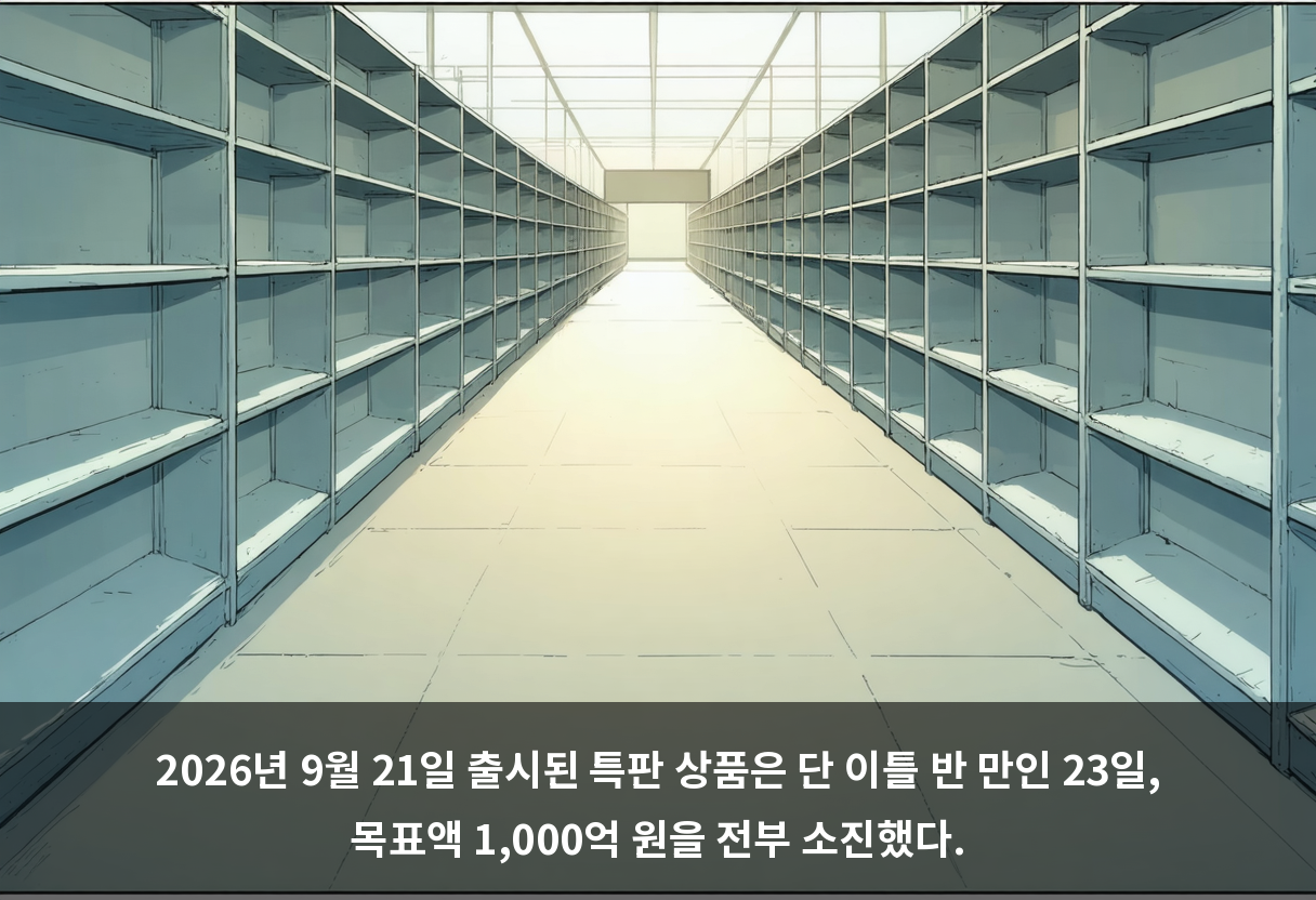 2026년 9월 21일 출시된 특판 상품은 단 이틀 반 만인 23일, 목표액 1,000억 원을 전부 소진했다.