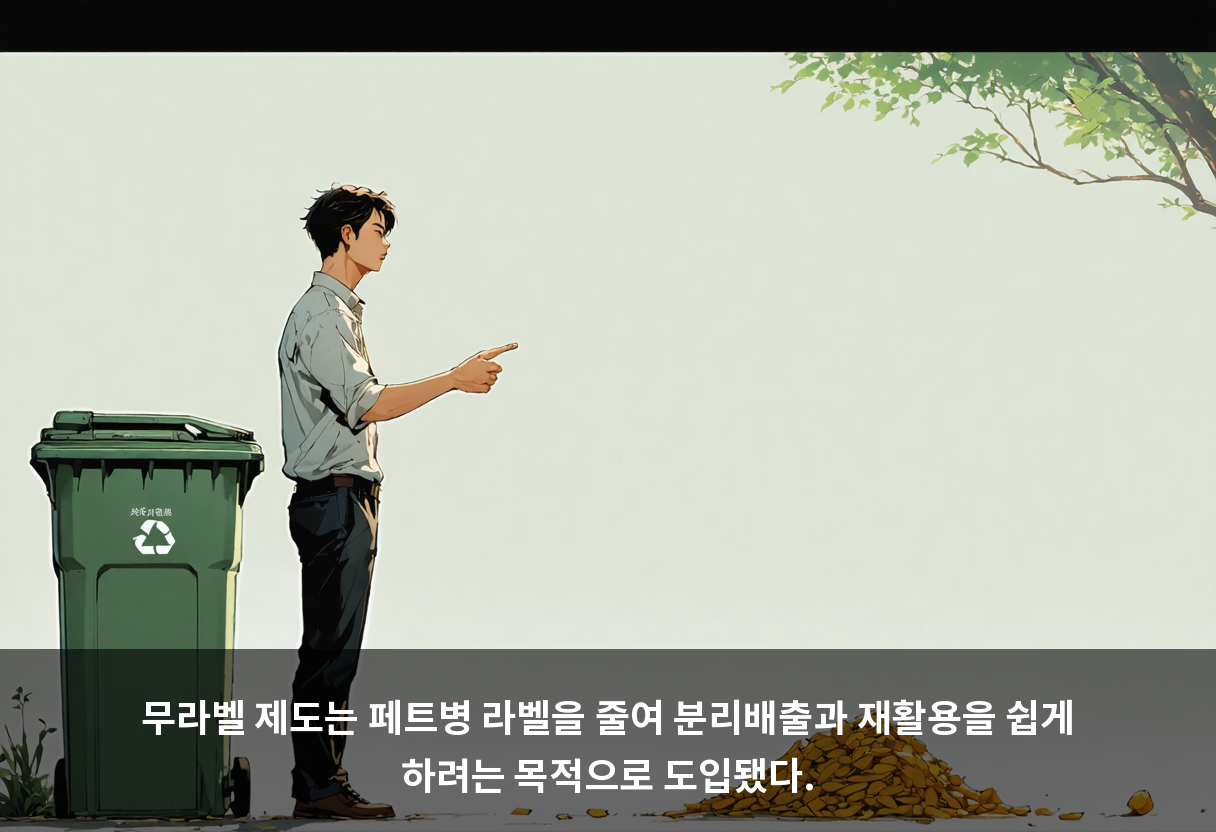 무라벨 제도는 페트병 라벨을 줄여 분리배출과 재활용을 쉽게 하려는 목적으로 도입됐다.