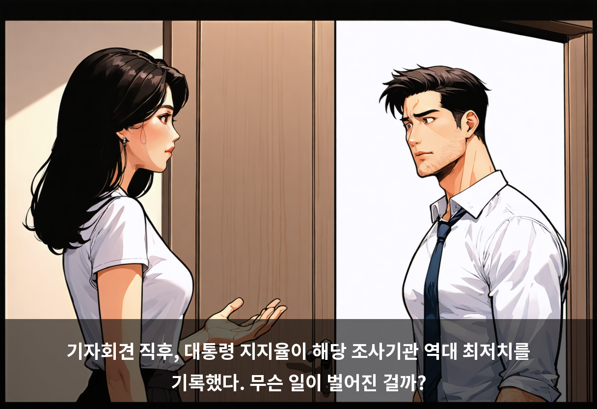 회견 다음 날 물어본 2,007명, 긍정평가는 37%였습니다 🎤