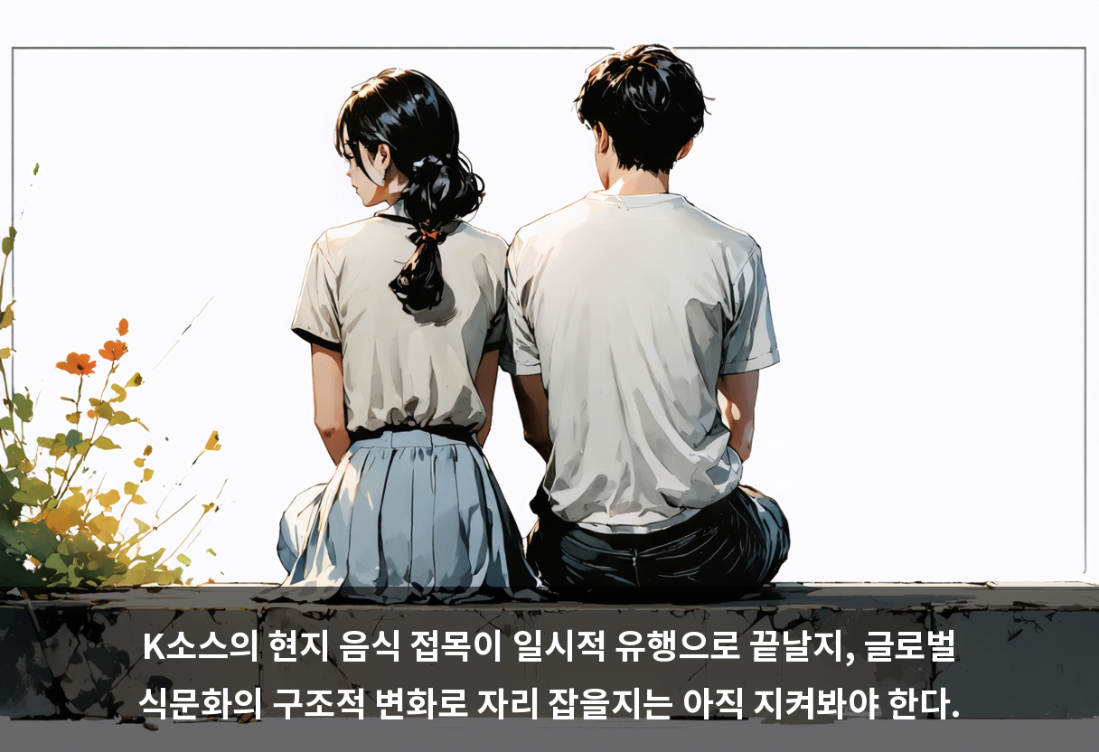K소스의 현지 음식 접목이 일시적 유행으로 끝날지, 글로벌 식문화의 구조적 변화로 자리 잡을지는 아직 지켜봐야 한다.