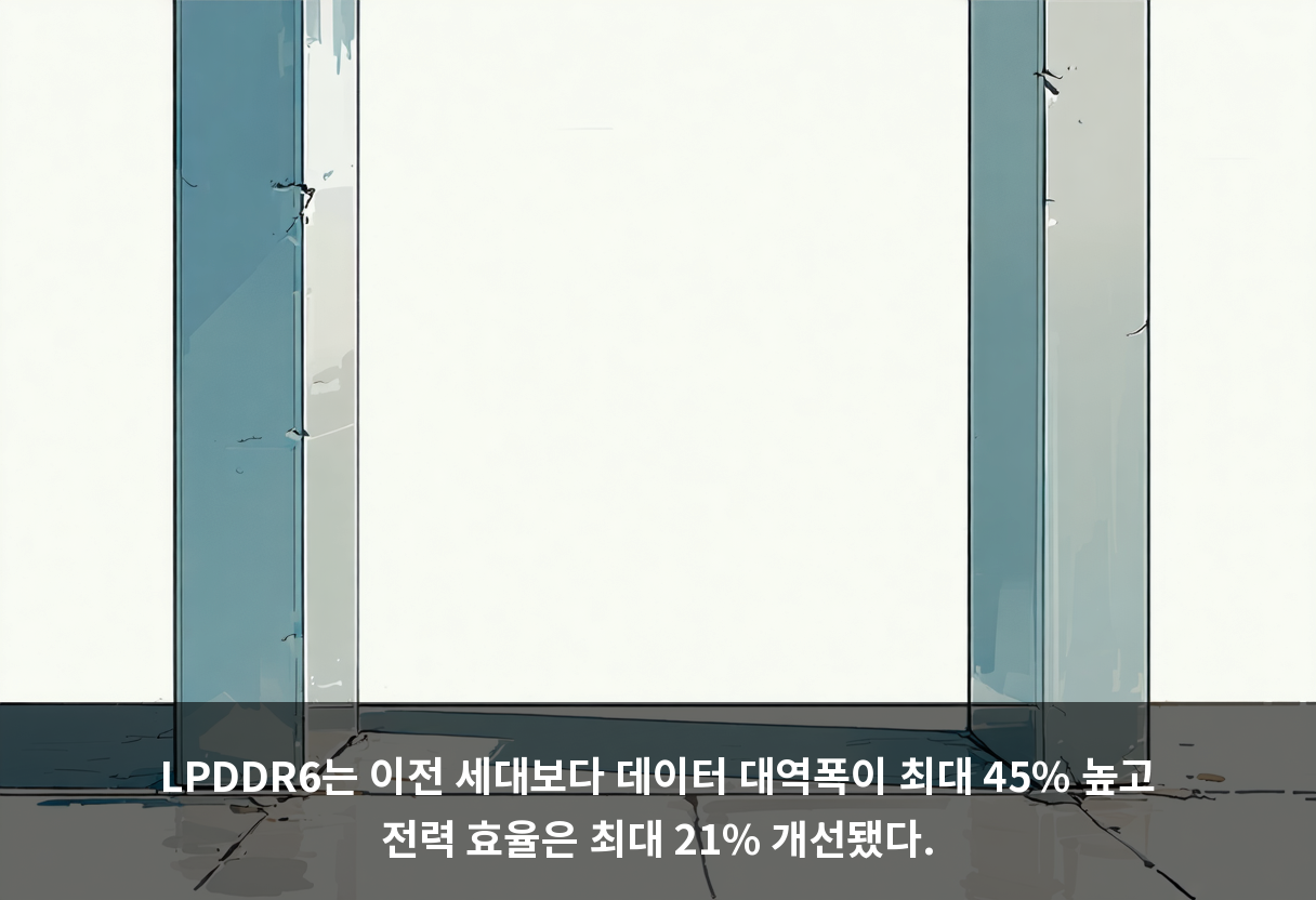 LPDDR6는 이전 세대보다 데이터 대역폭이 최대 45% 높고 전력 효율은 최대 21% 개선됐다.