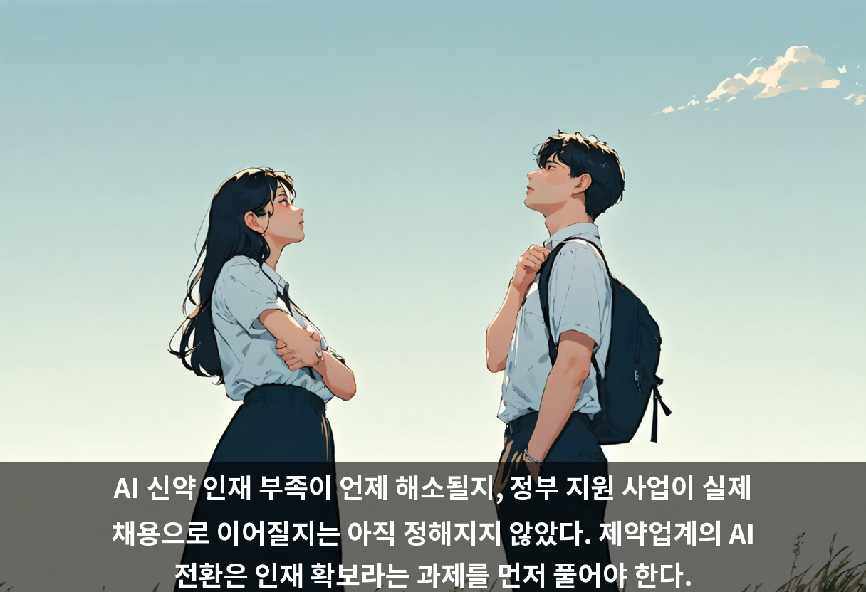AI 신약 인재 부족이 언제 해소될지, 정부 지원 사업이 실제 채용으로 이어질지는 아직 정해지지 않았다. 제약업계의 AI 전환은 인재 확보라는 과제를 먼저 풀어야 한다.