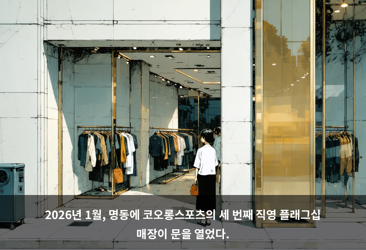 2026년 1월, 명동에 코오롱스포츠의 세 번째 직영 플래그십 매장이 문을 열었다.