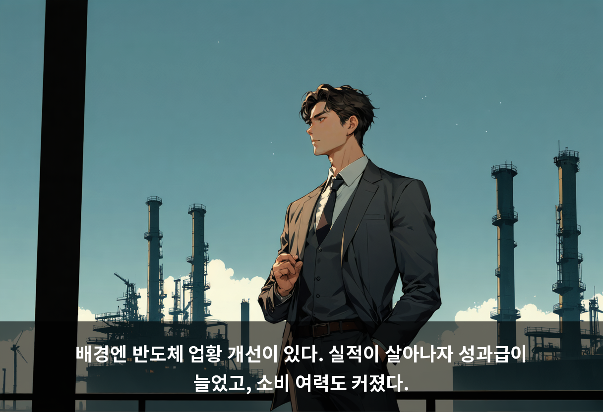 배경엔 반도체 업황 개선이 있다. 실적이 살아나자 성과급이 늘었고, 소비 여력도 커졌다.