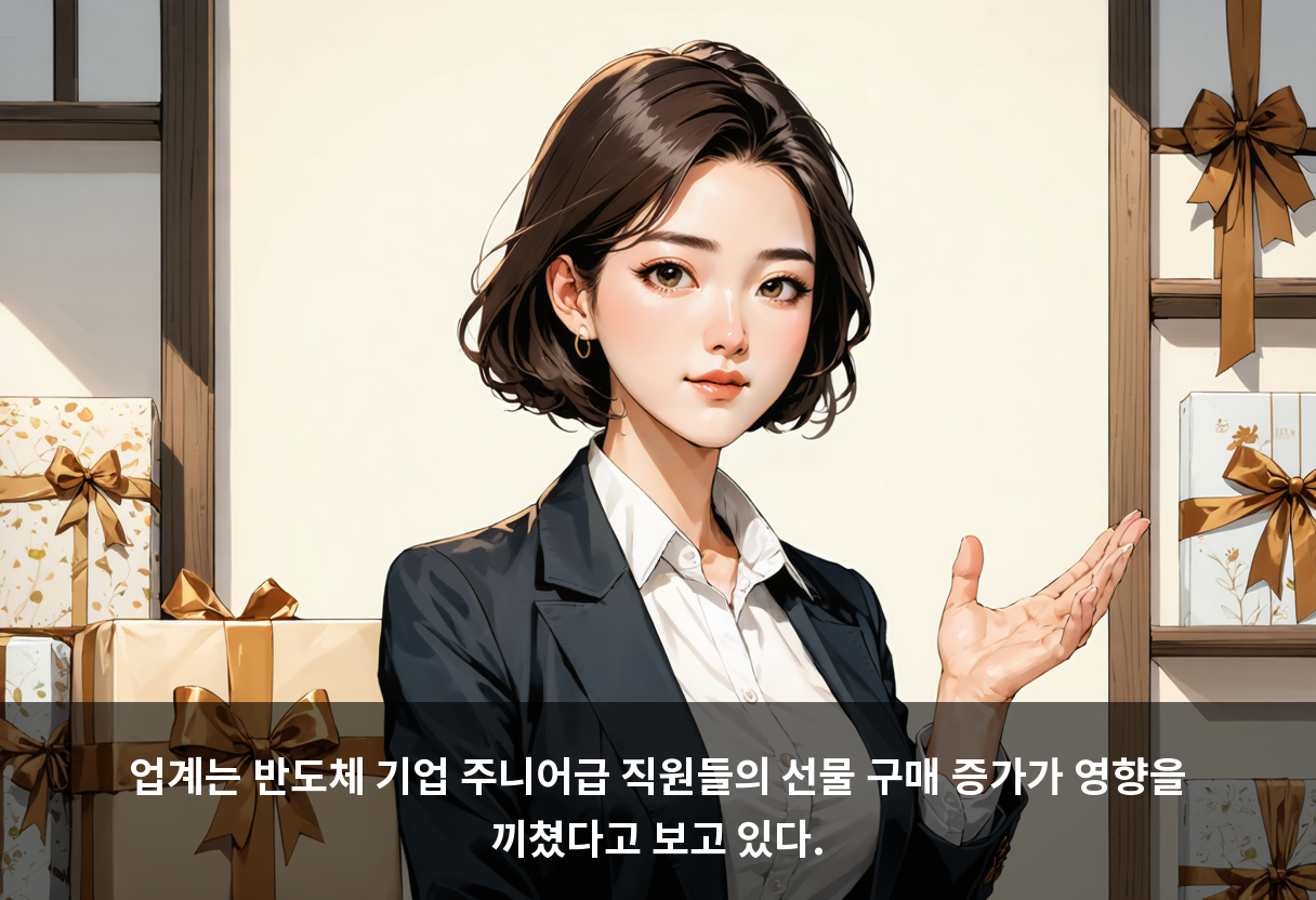 업계는 반도체 기업 주니어급 직원들의 선물 구매 증가가 영향을 끼쳤다고 보고 있다.