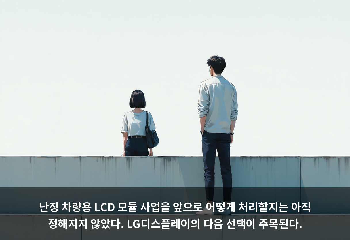 난징 차량용 LCD 모듈 사업을 앞으로 어떻게 처리할지는 아직 정해지지 않았다. LG디스플레이의 다음 선택이 주목된다.