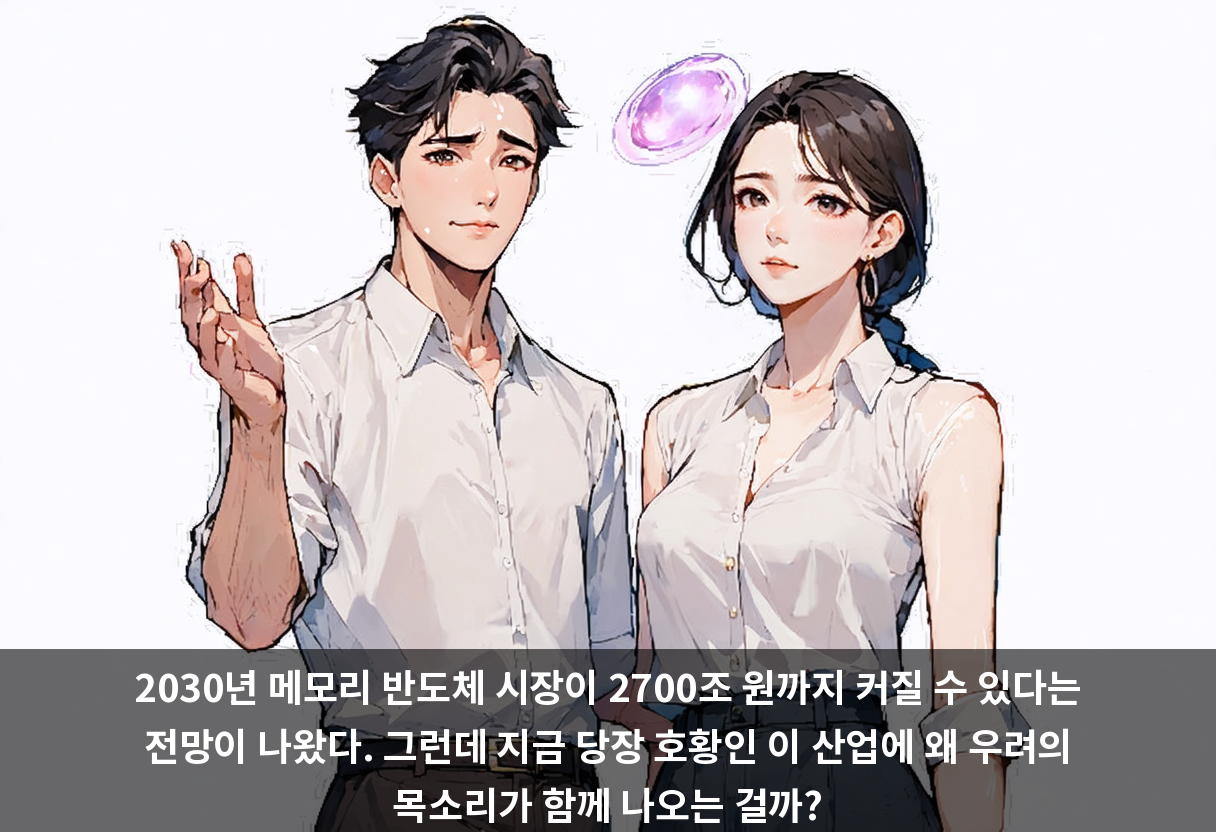 2030년 메모리 반도체 시장이 2700조 원까지 커질 수 있다는 전망이 나왔다. 그런데 지금 당장 호황인 이 산업에 왜 우려의 목소리가 함께 나오는 걸까?