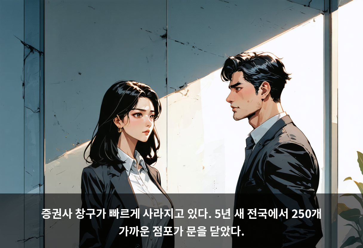 증권사 창구가 빠르게 사라지고 있다. 5년 새 전국에서 250개 가까운 점포가 문을 닫았다.